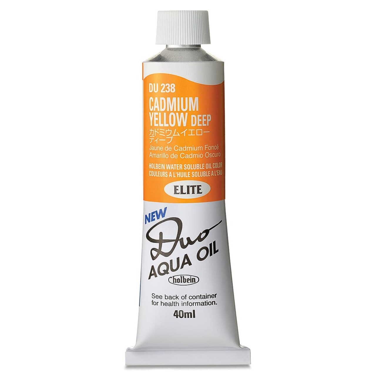 Holbein Duo Aqua Water Soluble Oils - Cadmium Yellow Deep, 40 ml tube